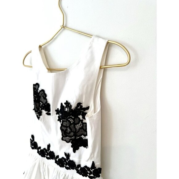 Flavio Castellani Embroidered White Fit & Flare Dress Size 40 - Picture 13 of 13
